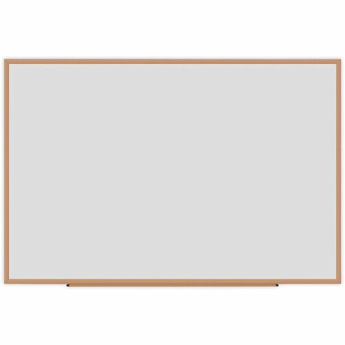 Universal Dry Erase Board - 72" (6 ft) Width x 48" (4 ft) Height - White Melamine Surface - Oak Medium Density Fiber (MDF) Frame - 1 Each