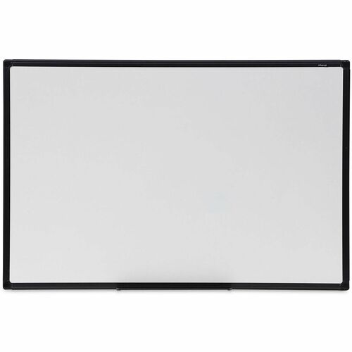 Universal Dry Erase Board - 36" (3 ft) Width x 24" (2 ft) Height - White Melamine Surface - Black Anodized Aluminum Frame - 1 Each