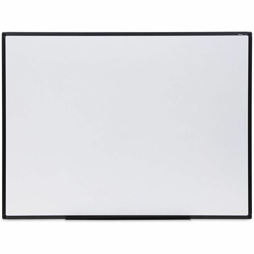 Universal Dry Erase Board - 48" (4 ft) Width x 36" (3 ft) Height - White Melamine Surface - Black Anodized Aluminum Frame - 1 Each