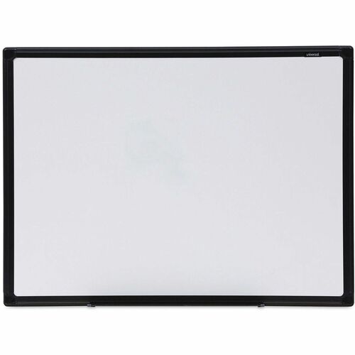 Universal Dry Erase Board - 24" (2 ft) Width x 18" (1.5 ft) Height - White Melamine Surface - Black Anodized Aluminum Frame - 1 Each