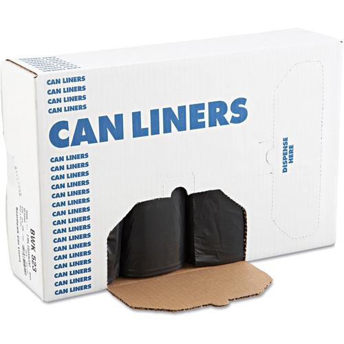 Black Perforated Trash Bags - 24x32" 0.35 Mil Low Density Can Liners (500 Count Case)