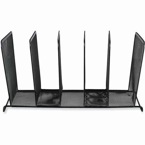 Universal Desktop File Sorter - 5 Compartment(s) - 7.50" Height x 14.63" Width x 8.13" Depth - Black - Metal Wire, Metal Mesh - 1 Each