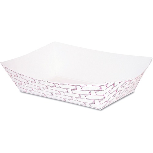Boardwalk Paper Food Baskets, 1 lb Capacity, Red/White, 1000/Carton - Food - Disposable - Red, White - Paperboard Body - 1000 / Carton