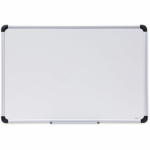 Universal Dry Erase Board - 36" (3 ft) Width x 24" (2 ft) Height - White Porcelain Surface - Silver Aluminum, Black Frame - Magnetic - 1 Each