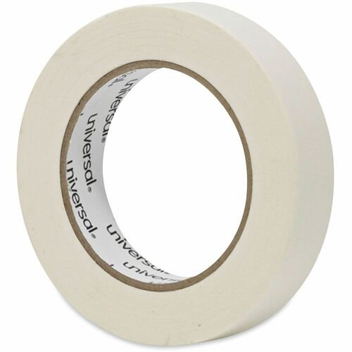 Universal General-Purpose Masking Tape, 3" Core, 24 mm x 54.8 m, Beige, 36/Carton - 59.93 yd Length x 0.94" Width x 5.5 mil Thickness - 3" Core - Beige - Natural Rubber - Crepe Paper Backing - 36 / Carton