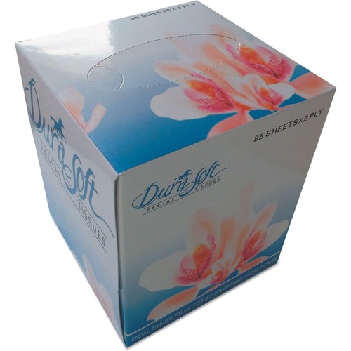 General Facial Tissue Cube Box, 2-Ply, White, 85 Sheets/Box, 36 Boxes/Carton - 2 Ply - 8" Width x 8" Length - WhiteBox - 36 / Carton
