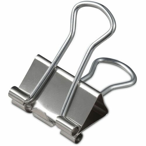 Universal Binder Clips with Storage Tub, Small, Silver, 40/Pack - Small - 0.7" Width - 0.38" Size Capacity - Silver - Metal, Steel Wire - 40 / Pack