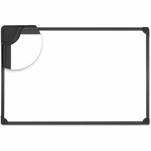 Universal Dry Erase Board - 36" (3 ft) Width x 24" (2 ft) Height - White Steel Surface - Black Aluminum Frame - Magnetic - 1 Each