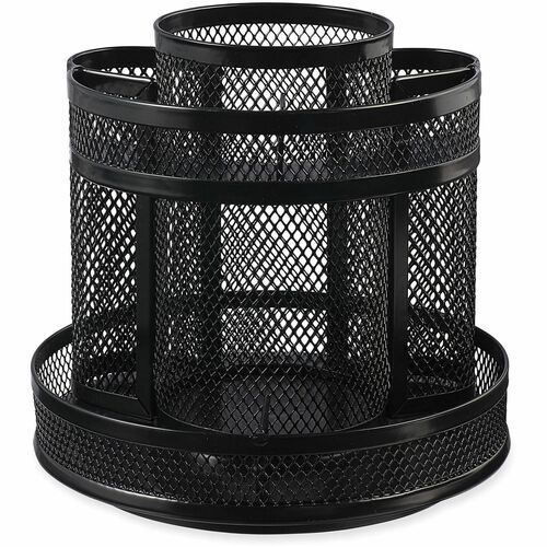 Universal Desktop Organizer - 8 Compartment(s) - 6.13" Height - Black - Metal Mesh - 1 Each