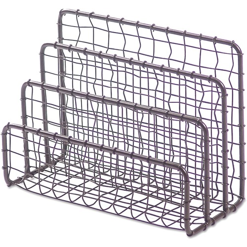 Universal Desktop File Sorter - 3 Compartment(s) - 5.13" Height x 6.63" Width x 2.88" Depth - Vintage Bronze - Metal Wire, Metal Mesh - 1 Each