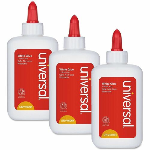 Universal All Purpose Glue - 4 fl oz - Clear, White - 3 / Pack