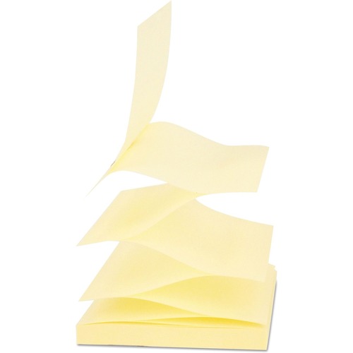 Universal Notepad - 90 Sheets - Plain - 3" x 3" Sheet Size - Yellow Paper - Paper Cover - 24 / Pack