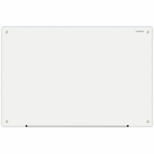 Universal Frameless Glass Marker Board, 36" x 24" , White Surface - 36" (3 ft) Width x 24" (2 ft) Height - White Glass Surface - 1 Each
