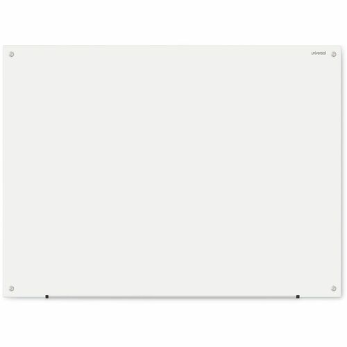 Universal Frameless Glass Marker Board, 48" x 36" , White Surface - 48" (4 ft) Width x 36" (3 ft) Height - White Glass Surface - 1 Each