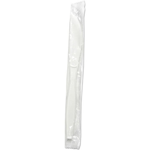 Boardwalk Heavyweight Wrapped Polypropylene Plastic Cutlery, Knife, White, 1000/Carton - Knife - 1 x Knife - Disposable - White - 1000 / Carton