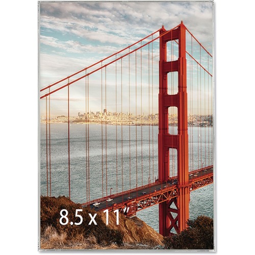 Universal Document Frame - Holds 8.50" x 11" Insert - Rectangle - Desktop - Horizontal, Vertical - Easel Back - Plastic - Clear - 1 Each