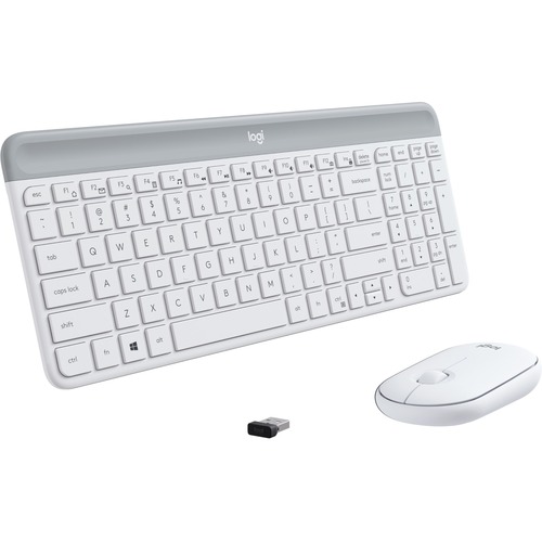 Logitech Slim Wireless Keyboard and Mouse Combo MK470 - USB Wireless RF - USB Wireless RF - Optical - 1000 dpi - 3 Button - Scroll Wheel - Symmetrical - AAA, AA - Compatible with Desktop Computer, Notebook for Windows
