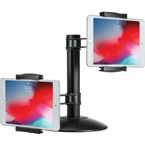 CTA Digital Quick-Connect Dual Tablet Mount with Height-Adjustable Arms - Up to 7" Screen Support - 13" (330.20 mm) Width - Matte Black