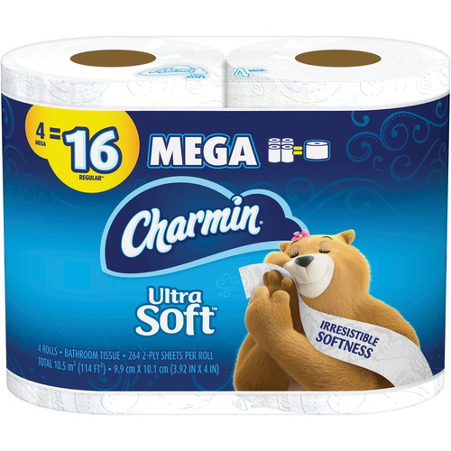 Charmin Ultra Soft Bath Tissue - White - 4 / Pack