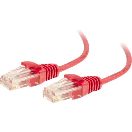 Quiktron 2ft Q-Series Slim Snagless Cat 6 Unshielded (UTP) Ethernet Network Cable - Red