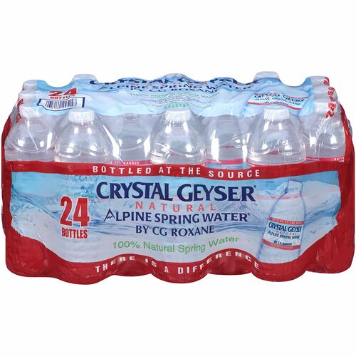 Crystal Geyser Water Alpine Spring Bottled Water - Ready-to-Drink - 16.90 fl oz (500 mL) - 24 / Carton / Bottle