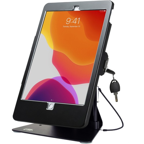 CTA Digital Desktop Anti-Theft Stand for iPad Air 3 (2019), iPad Pro 10.5 and 10.2-inch iPad (7th/ 8th/ 9th Gen) Black - Up to 10.5" Screen Support - Desktop, Countertop, Table - Aluminum - Black