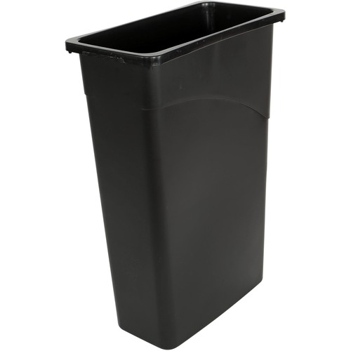 Globe Slim Container 23 Gallon Black - 87.06 L Capacity - Rectangular - 30" Height x 11" Width - Black - 4