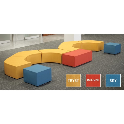 Offices To Go MVL13010 Craft Curve-120 Degree Unit - 43.50" (1104.90 mm) x 27.50" (698.50 mm) x 17.50" (444.50 mm) - 1 Each - Loveseat Sofa - GLBMVL13010WA44