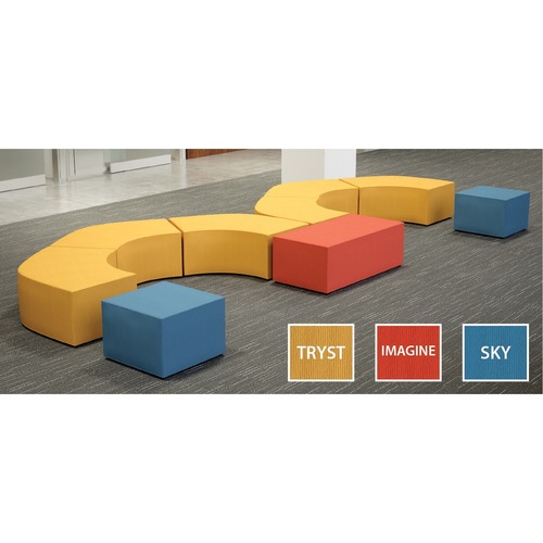 Offices To Go MVL13010 Craft Curve-120 Degree Unit - 43.50" (1104.90 mm) x 27.50" (698.50 mm) x 17.50" (444.50 mm) - 1 Each - Loveseat Sofa - GLBMVL13010WA45