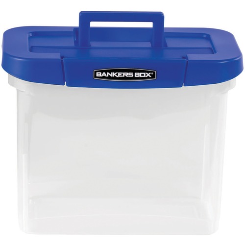 Bankers Box Storage Case - External Dimensions: 14.3" Width x 8.5" Depth x 11" Height - Media Size Supported: Letter 8.50" (215.90 mm) x 11" (279.40 mm), Legal 8.50" (215.90 mm) x 14" (355.60 mm) - Lid Lock Closure - Heavy Duty - Stackable - Plastic, Poly