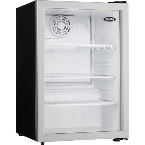 Danby 2.6 cu. ft. Compact Refrigerator - 2.60 ft³ - Reversible - 2.60 ft³ Net Refrigerator Capacity - Black, Stainless Steel - LED Light