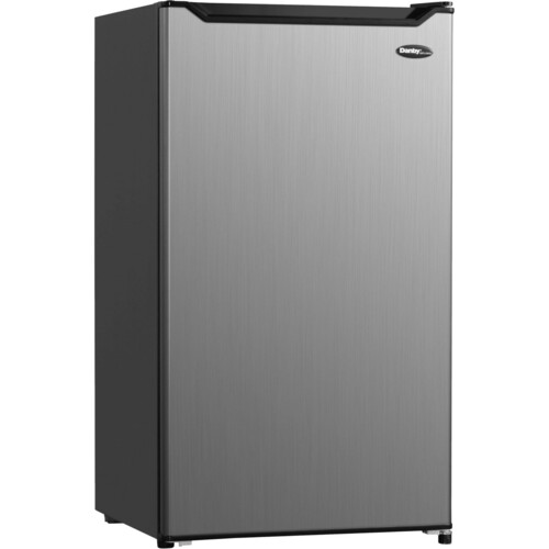Danby 3.2 cu. ft. Compact Refrigerator - 3.20 ft³ - Auto-defrost - Reversible - 3.20 ft³ Net Refrigerator Capacity - Stainless Steel