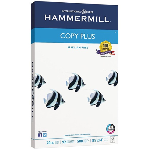 Hammermill Copy & Multipurpose Paper - 92 Brightness - Legal - 8 1/2" x 14" - 20 lb Basis Weight - 500 Sheet