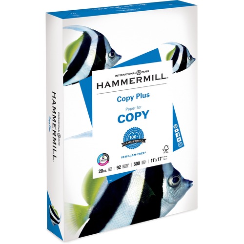 Hammermill Copy & Multipurpose Paper - 92 Brightness - Tabloid - 11" x 17" - 20 lb Basis Weight - 500 Sheet - Copy & Multi-use White Paper - HAM105023