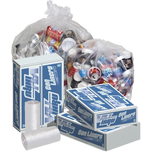 Pitt Plastics Vu-Thru Can Liners - 16 gal/55 lb Capacity - 24" Width x 32" Length - 0.70 mil (18 Micron) Thickness - Low Density - Clear - Virgin Resin, Polyethylene - 10Pack - 25 Per Packet - Can