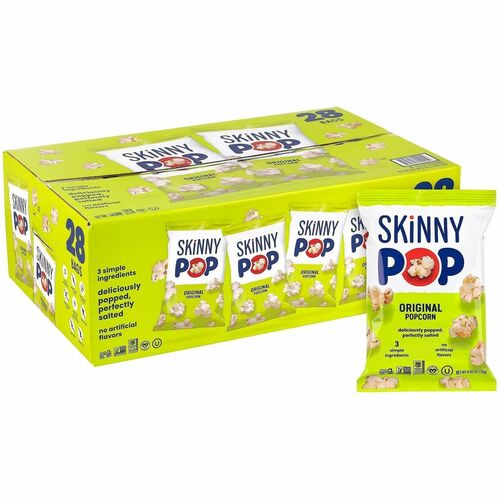 SkinnyPop Original Popped Popcorn - Gluten-free, Dairy-free, Peanut-free, Tree-nut Free, Preservative-free, No Artificial Flavor, Trans Fat Free - Original - 0.65 oz - 24 / Box