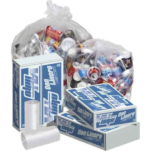 Pitt Plastics Vu-Thru Can Liners - 56 gal/75 lb Capacity - 42.50" Width x 48" Length - 1.30 mil (33 Micron) Thickness - Low Density - Clear - Virgin Resin, Polyethylene - 10Pack - 10 Per Packet - Can