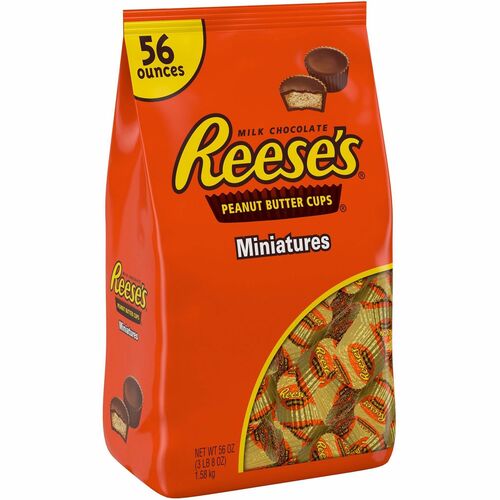 Reese's Candy - Peanut Butter, Milk Chocolate - Individually Wrapped - 3.50 lb - 1 / Carton