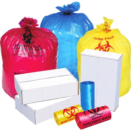 Pitt Plastics Hospital Isolation Bags - 10 lb Capacity - 24" Width x 24" Length - 1.20 mil (30 Micron) Thickness - High Density - Red - Polyethylene - 25Pack - 10 Per Packet - Hospital, Dental Clinic, Nursing Home, Doctor's Office