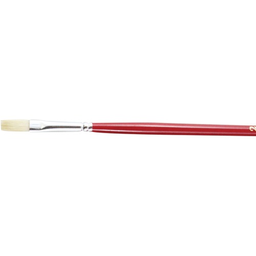 Heinz Jordan Acrilex White Bristle Brush - Flat - 12 Brush(es) - No. 2