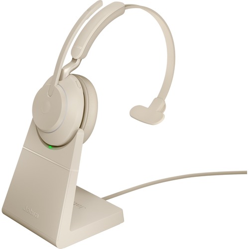 Jabra Evolve2 65 Headset - Mono - USB Type C - Wireless - Bluetooth - Over-the-head - Monaural - Supra-aural - Beige