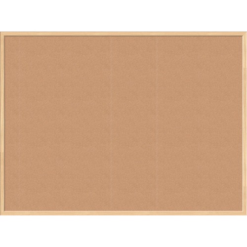 U Brands Cork Bulletin Board - 47" X 35" , Natural Cork Surface - Self-healing, Durable, Mounting System, Tackable - Birch Wood Frame - 1