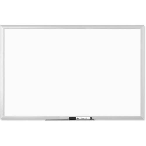 U Brands Melamine Dry Erase Board - 23" (1.9 ft) Width x 35" (2.9 ft) Height - White Melamine Surface - Silver Aluminum Frame - Rectangle - Horizontal/Vertical - 1 Each