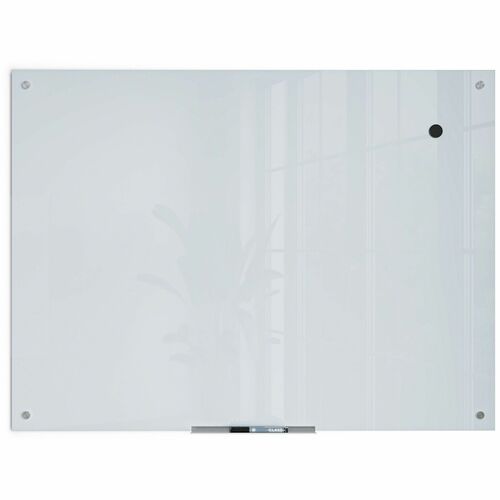 U Brands Magnetic Glass Dry Erase Board - 35" (2.9 ft) Width x 47" (3.9 ft) Height - Frosted White Tempered Glass Surface - Rectangle - Horizontal/Vertical - Magnetic - 1 Each