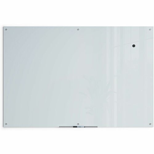 U Brands Magnetic Glass Dry Erase Board - 47" (3.9 ft) Width x 70" (5.8 ft) Height - Frosted White Tempered Glass Surface - Rectangle - Horizontal/Vertical - Magnetic - 1 Each