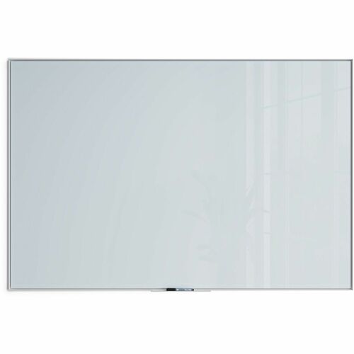 U Brands Glass Dry Erase Board - 47" (3.9 ft) Width x 70" (5.8 ft) Height - Frosted White Tempered Glass Surface - White Aluminum Frame - Rectangle - Horizontal/Vertical - 1 Each