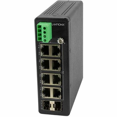 Transition Networks Unmanaged Hardened Gigabit Ethernet PoE+ Switch with Low Voltage Input - 8 Ports - Gigabit Ethernet - 2 Layer Supported - Modular - 2 SFP Slots - 120 W PoE Budget - Twisted Pair, Optical Fiber - PoE Ports - Wall Mountable, DIN Rail Mou
