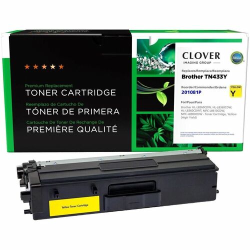 CIG Remanufactured High Yield Laser Toner Cartridge TN433 (TN433Y) - Yellow - 1 Each - 4,000 Pages
