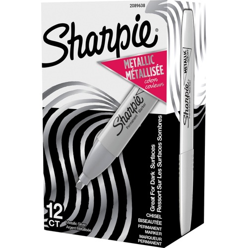 Sharpie Metallic Ink Chisel Tip Permanent Markers - Chisel Marker Point Style - Metallic Gray