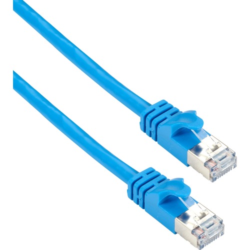 Black Box GigaTrue Cat.6a (F/UTP) Patch Network Cable - 7 ft Category 6a Network Cable for Network Device - First End: 1 x RJ-45 Network - Male - Second End: 1 x RJ-45 Network - Male - Patch Cable - Shielding - Gold Plated Contact - CM - 26 AWG - Blue